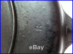 WAGNER #8 10 1/2 INCH SKILLET CAST IRON PAN RARE HEAT RING UNUSUAL