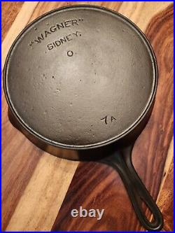 WAGNER Sidney, O. Cast Iron Skillet #7, MM A, HR, circa 1898-1915