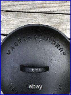 WAGNER WARE #10 Cast Iron DRIP DROP Raised Letter Skillet Cover 1070 RESTORED