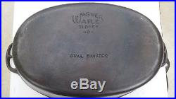 WAGNER WARE SIDNEY 0 1283 CAST IRON OVAL ROASTER WITH TRIVET & LID Griswald