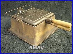 WAGNER WARE Sidney Ohio SQUARE WAFFLE MAKER Cast Iron with High Base 1892 PATENT