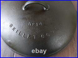 Wagner #14 Cast Iron Drip Drop Skillet Cover Rare Restored