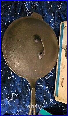 Wagner 1891 Cast Iron 10-1/4 Chicken Fryer Skillet WithIron Lid New