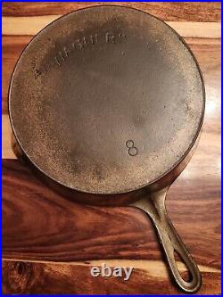 Wagner Cast Iron Skillet #8, Heat Ring, Plated, Circa 1891-1921