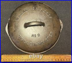 Wagner Drip Drop Skillet No 8 #1081 Cast Iron Cover Lid Dated 1922 Antique old