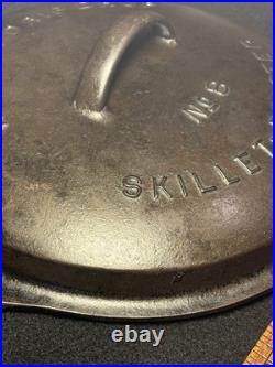 Wagner Drip Drop Skillet No 8 #1081 Cast Iron Cover Lid Dated 1922 Antique old