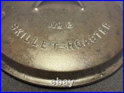 Wagner Drip Drop Skillet No 8 #1081 Cast Iron Cover Lid Dated 1922 Antique old
