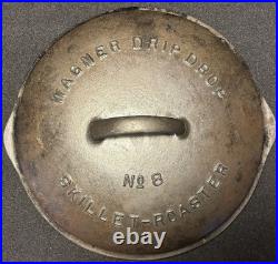 Wagner Drip Drop Skillet No 8 #1081 Cast Iron Cover Lid Dated 1922 Antique old
