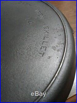 Wagner/Griswold #14 Cast Iron Skillet Cookware Clean Ready To Use or Season