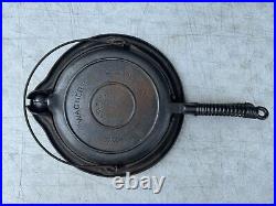 Wagner M. F. G. Co, Sidney O Cast Iron 3 PC Low Base #8 Waffle Maker 1910 VTG