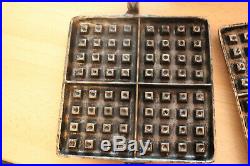 Wagner Mfg Co. Sidney Ohio Cast Iron Square Waffle Maker Iron Pat. Feb 22 1910