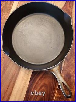 Wagner Sidney 0. Cast Iron Skillet #10, Heat Ring, Plated, Circa 1891-1914