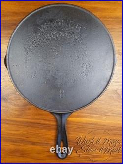 Wagner Sidney O #8 Vintage Restored Cast Iron Skillet Double Arc Logo