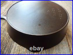 Wagner Sidney O Arc Logo Cast Iron Skillet With Heat Ring #10, 11-3/4, restored