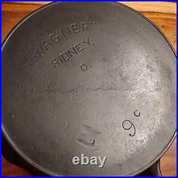 Wagner Sidney, O Cast Iron Skillet #9, Heat Ring, MM c, circa 1900-1915