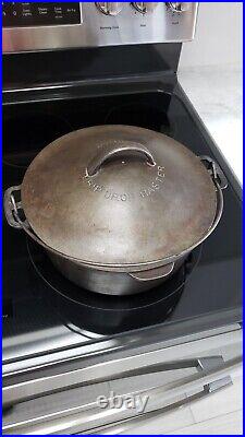 Wagner Ware #8 Cast Iron Drip Drop Baster Round Roaster Oven-patent Applied For