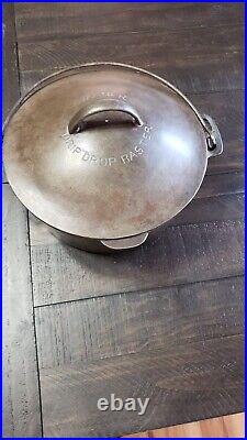 Wagner Ware #8 Cast Iron Drip Drop Baster Round Roaster Oven-patent Applied For