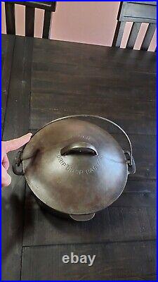 Wagner Ware #8 Cast Iron Drip Drop Baster Round Roaster Oven-patent Applied For