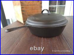 Wagner Ware #9 Cast Iron Deep Skillet Chicken Fryer & Matching Cover Restored
