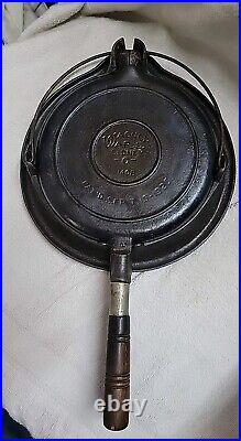 Wagner Ware Cast Iron 3 PC Low Base #8 Waffle Maker, Restored Pat'd Sept 1925