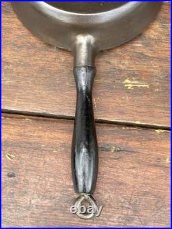 Wagner Ware Cast Iron #4 SMOOTH Bottom Skillet with Wooden Handle