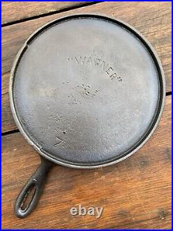 Wagner Ware Cast Iron #7 Oldest Style Arc Logo Griddle