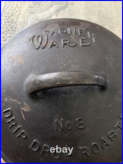 Wagner Ware Cast Iron #8 Fully Marked Drip Drop Roaster Lid #1268 Free Fast Ship