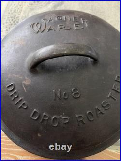 Wagner Ware Cast Iron #8 Fully Marked Drip Drop Roaster Lid #1268 Free Fast Ship