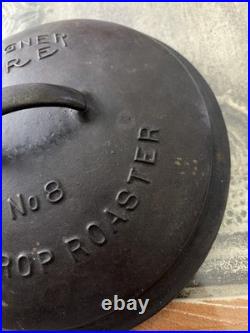 Wagner Ware Cast Iron #8 Fully Marked Drip Drop Roaster Lid #1268 Free Fast Ship