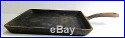 Wagner Ware Cast Iron Flat Bacon Fryer & Press Square Griddle Skillet 1103 A 9
