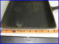 Wagner Ware Cast Iron Flat Bacon Fryer & Press Square Griddle Skillet 1103 A 9