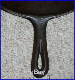 Wagner Ware Cast Iron Skillet #13 Circa 1920-1959 High Stylized Logo 1063 (htf)