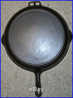 Wagner Ware Cast Iron Skillet #13 Circa 1920-1959 High Stylized Logo 1063 (htf)