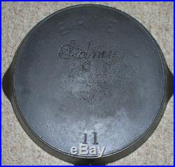 Wagner Ware Cast Iron Skillet Sidney Script #11 With Erie Ghost (htf)