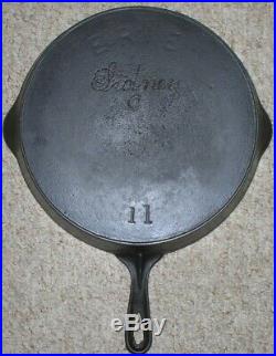 Wagner Ware Cast Iron Skillet Sidney Script #11 With Erie Ghost (htf)