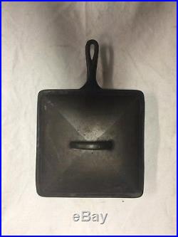 Wagner Ware Cast Iron Square Skillet With Lid- Rare