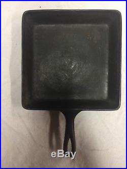 Wagner Ware Cast Iron Square Skillet With Lid- Rare