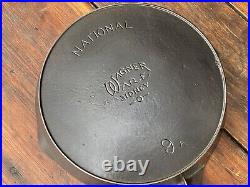 Wagner Ware National #9 Dual Logo Cast Iron Skillet