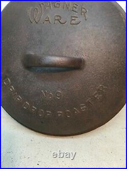 Wagner Ware No. 9 Drip Drop Round Roaster Dutch Oven Pot Cast Iron