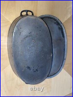 Wagner Ware O No. 4 Cast Iron Oval Roaster With Lid Dutch Oven 1920's Rare 15