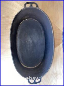 Wagner Ware O No. 4 Cast Iron Oval Roaster With Lid Dutch Oven 1920's Rare 15