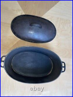 Wagner Ware O No. 4 Cast Iron Oval Roaster With Lid Dutch Oven 1920's Rare 15