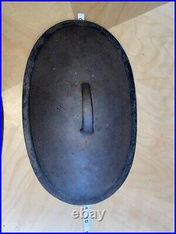 Wagner Ware O No. 4 Cast Iron Oval Roaster With Lid Dutch Oven 1920's Rare 15