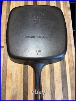 Wagner Ware Sidney -0- Cast Iron 9.5 Square Skillet #1218