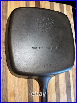 Wagner Ware Sidney -0- Cast Iron 9.5 Square Skillet #1218