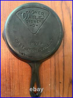 Wagner Ware Sidney #3 Cast Iron Skillet Pan Pie Logo 1053