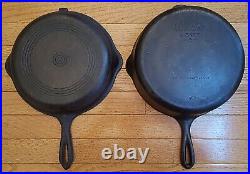 Wagner Ware Sidney, O #1402 Vintage Cast Iron Hinged Deep Double Skillet Set