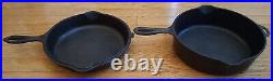 Wagner Ware Sidney, O #1402 Vintage Cast Iron Hinged Deep Double Skillet Set