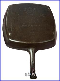 Wagner Ware Sidney -O- Cast Iron 11-1/4 Square Skillet 1220 Seasoned Lays Flat