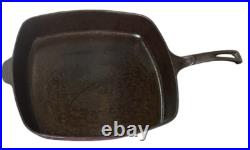 Wagner Ware Sidney -O- Cast Iron 11-1/4 Square Skillet 1220 Seasoned Lays Flat